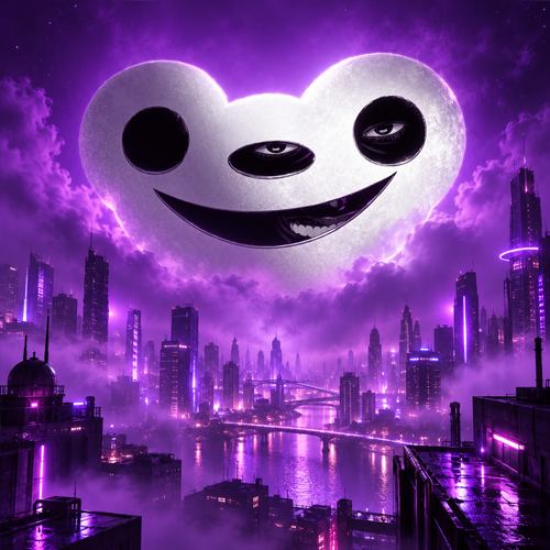 The smile hanging over the purple city